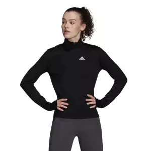 adidas Women's T-Shirt Own The Run 1/2 Zip Black