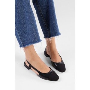 Shoeberry Women's Sefra Black Skin Daily Flats