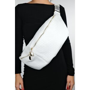 LuviShoes VENTA White Knit Women's Large Waist Bag