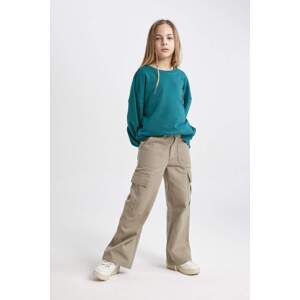 DEFACTO Girl Cargo Wide Leg Cotton Trousers