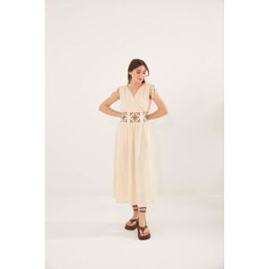 Laluvia Front Embroidered Lined Dress
