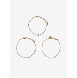 Set of three women's bracelets in gold color Pieces Birthe - Women's