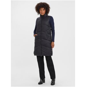 Black long quilted vest VERO MODA Uppsala - Women