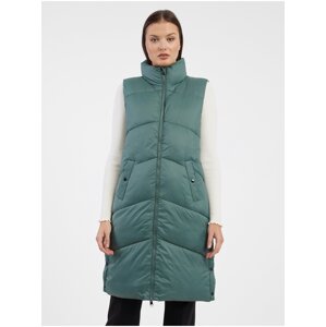 Dark green women's long vest VERO MODA Uppsala - Women