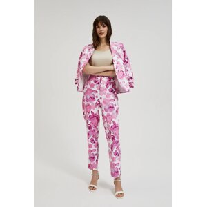 Women's patterned trousers MOODO - pink