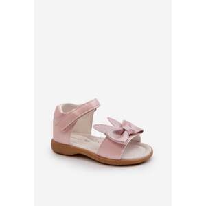 Children's sandals with bow and Velcro fastening, pink Wistala