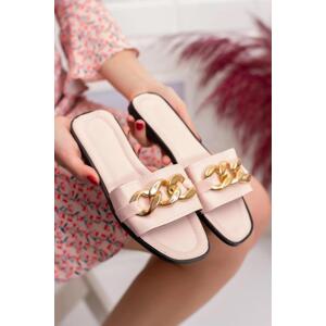 TER01 Women Slippers with Chain-PEMBE