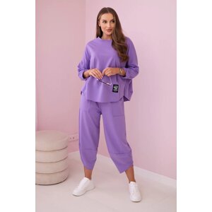 Set of cotton sweatshirt and trousers purple