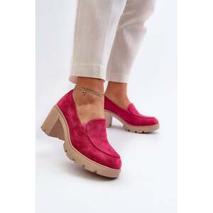 Women's eco-suede shoes with high heels and Fuchsia Arablosa platform