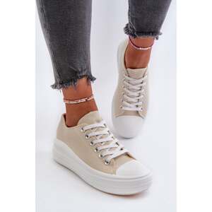 Beige Amyete women's sneakers on a massive platform