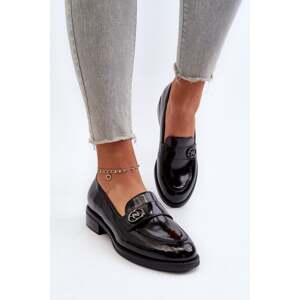 Women's patent leather loafers black Dilhela