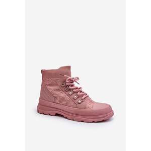 Women's sneakers with an elastic upper, pink Kalyne