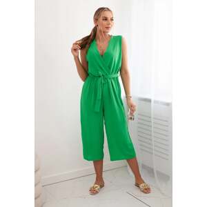 Jumpsuit with a tie at the waist with light green straps
