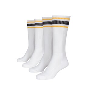 Long Stripe Socks 2 Pack - White/Yellow/Black
