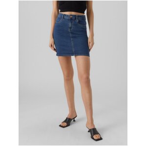 Navy blue women's denim skirt Vero Moda Luna - Women's