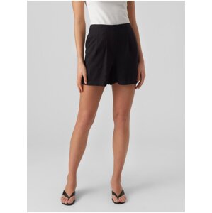 Women's black shorts with linen blend Vero Moda Jesmilo - Women