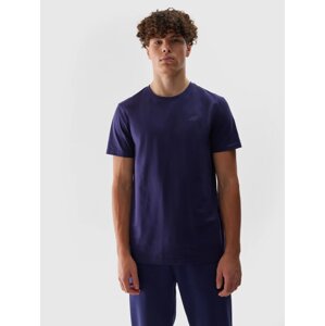 Men's Plain T-Shirt Regular 4F - Navy Blue