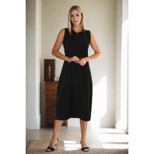 E4385 Dewberry Womens Long Dress-BLACK