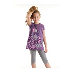 mshb&g Leopard Girl's Purple Tunic Tights Set