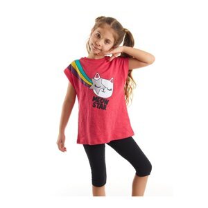 mshb&g Star Cat Girl Child T-shirt Black Tights Set