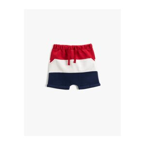 Koton Color Contrast Tie Waist Shorts With Pocket