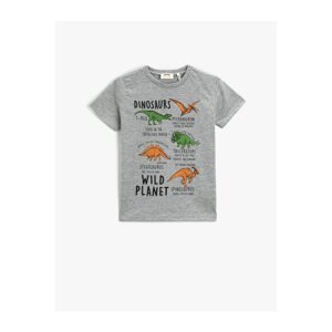Koton Dinosaur Printed Short Sleeve T-Shirt Crew Neck