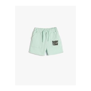 Koton Shorts with Pockets Tie Waist Print Detail Cotton