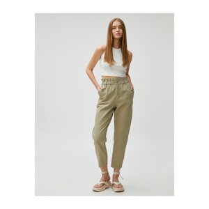 Koton Carrot Pants with Elastic Waist High Waist with Pocket Cotton