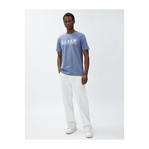 Koton Slogan Printed T-Shirt, Crew Neck, Slim Fit Cotton.