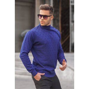 Madmext Cobalt Turtleneck Men's Knitwear Sweater 6301