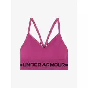 Under Armour Women's Sports Bra Seamless Low Long Bra Pink, LG