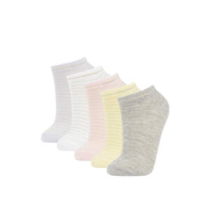 DEFACTO Women's Cotton 5 Pack Short Socks