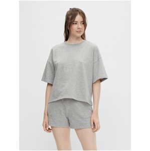 Women's Grey Heather Basic T-Shirt Pieces Chilli - Women