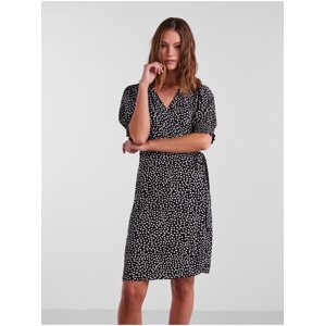 Women's Black Polka Dot Wrap Dress Pieces Tala - Women's