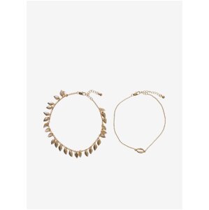 Set of two women's ankle chains in gold color Pieces Becca - Women's