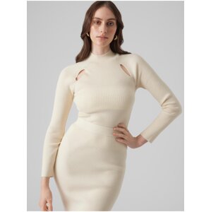 Women's cream sweater VERO MODA Karis - Women