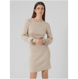 Beige women's sweater dress VERO MODA Haya - Women