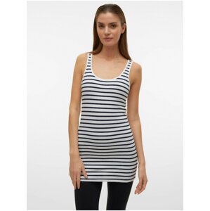 Blue and White Women's Striped Basic Tank Top Vero Moda Maxi - Women