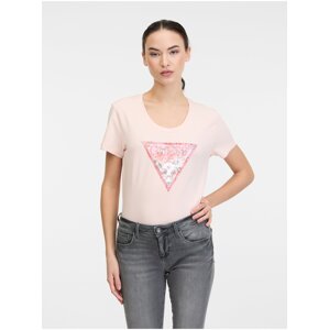 Light pink women's T-shirt Guess Satin - Women