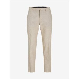 Beige Men's Linen Trousers Jack & Jones Riviera - Men