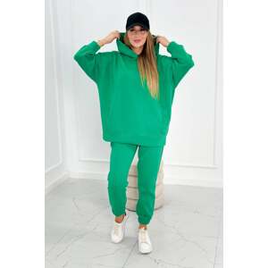 Insulated set with sweatshirt and trousers in green