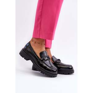 Women's patent leather loafers Black Imbleria