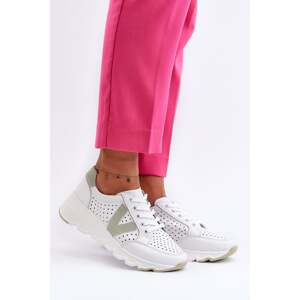 Women's leather light sports shoes white Eleonori