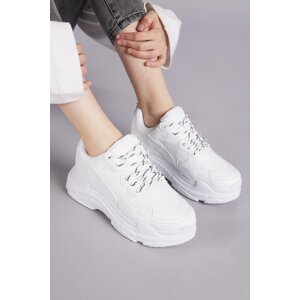 Tonny Black Women's White Skin Sneakers Bls-q