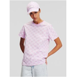 Women's white and pink T-shirt KARL LAGERFELD Monogram - Women