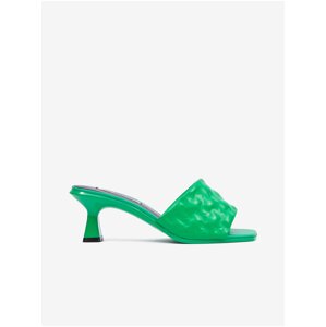 Green women's leather slippers KARL LAGERFELD Panache II Padded - Women