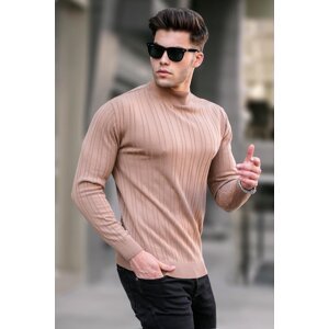 Madmext Beige Half Turtleneck Knitwear Sweater 5786