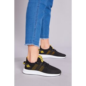 Tonny Black Unisex Black Yellow Sneakers Tbidl