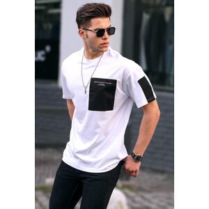 Madmext Pocket Detailed Basic Men's T-Shirt in White