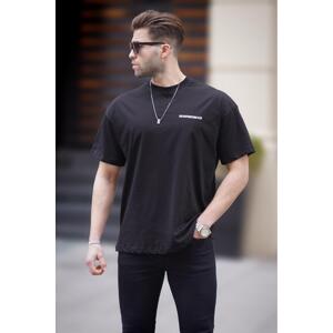 Madmext Men's Black Oversize Printed T-Shirt 6192